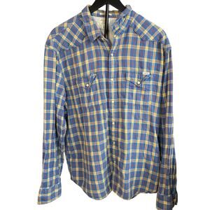 Lucky Brand mens classic fit plaid flannel pearl snaps. Size XXL 2XL, western